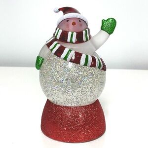 Hallmark 7" LED Lighted Color Changing Holiday Snowman Glittering Snow Globe